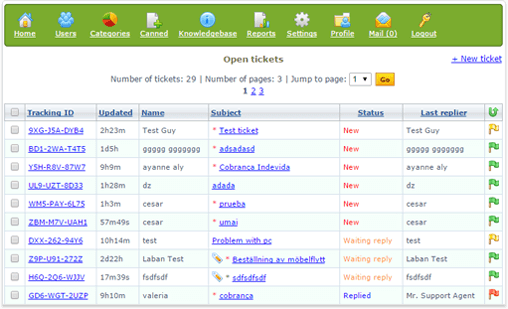 Help desk Administrator and Staff interface demo