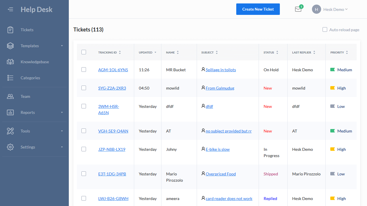 Hesk Help Desk Software Demo