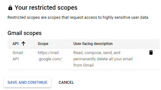 Restricted scopes